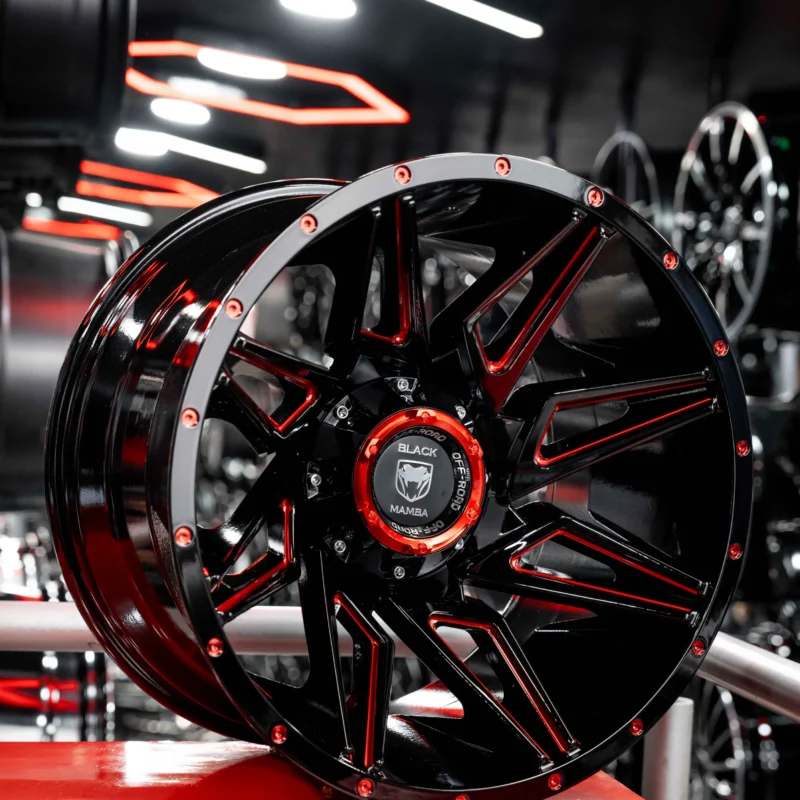 AROS RIN 20 - 6X139 - ET-44 - NEGRO / ROJO